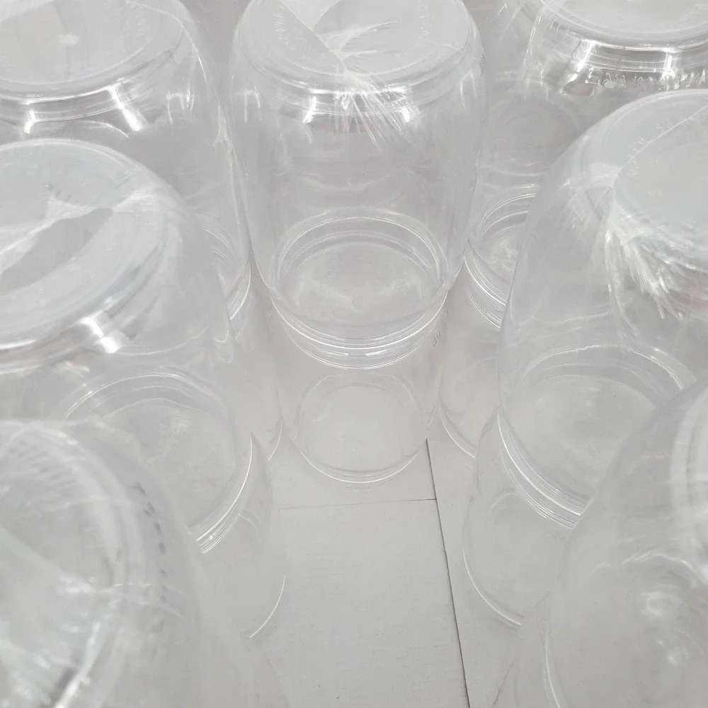 TOSSWARE 16oz Mason Jar Set of 48 Shatterproof Stackable Clear Plastic Drinkware